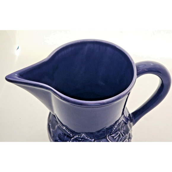 PITCHER/VASE-BORDALLO PINNEIRO-Made In Portugal-Deep Blue/Purple-Shelf Decor - Picture 5 of 13